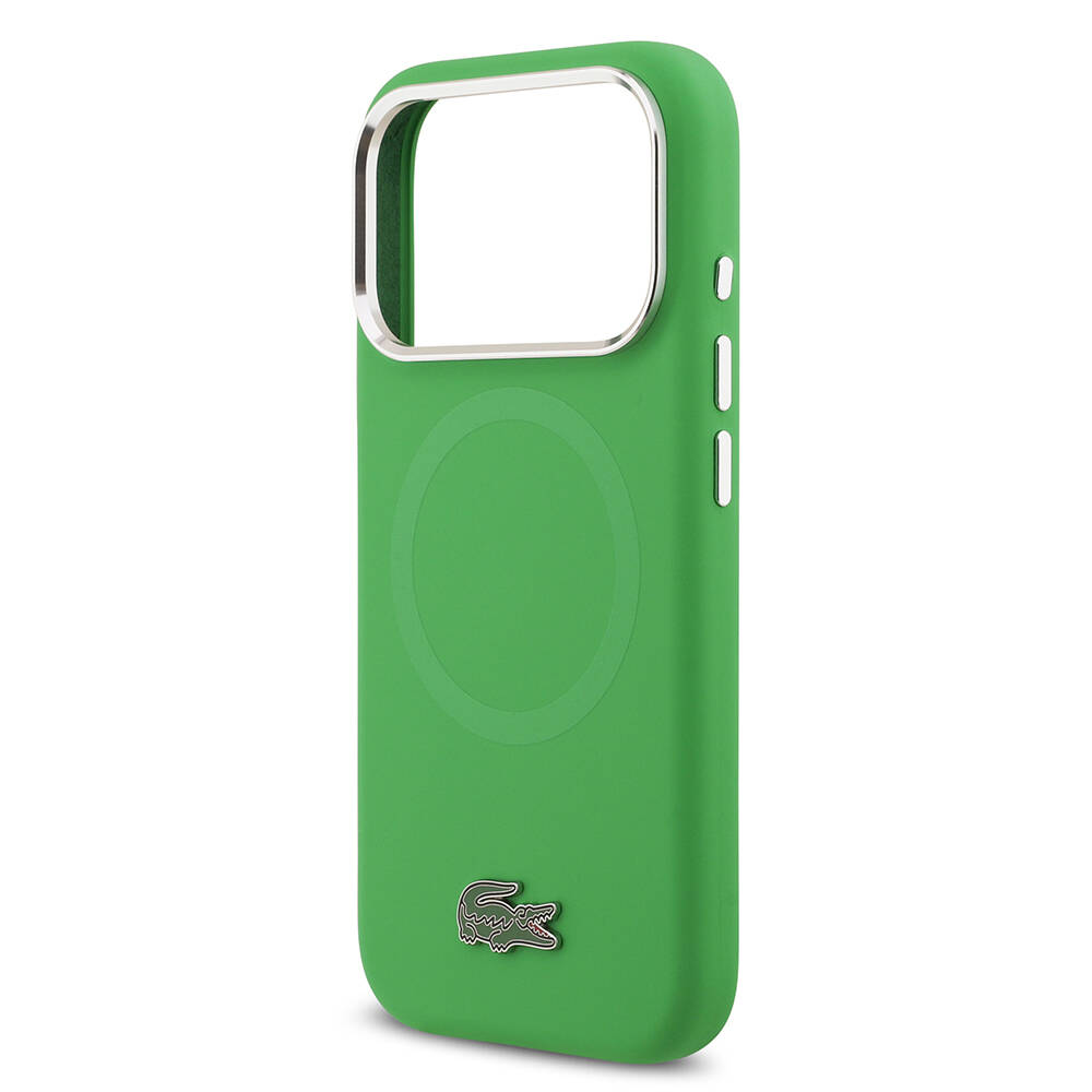 Apple iPhone 17 Pro Kılıf Lacoste Orjinal Lisanslı M-safe Şarj Özellikli İkonik Logolu Metal Kamera Çerçeveli Silikon Kapak - 22
