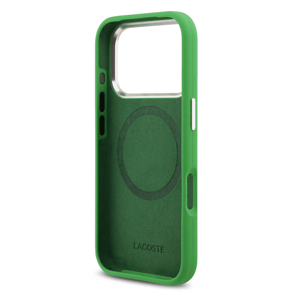 Apple iPhone 17 Pro Kılıf Lacoste Orjinal Lisanslı M-safe Şarj Özellikli İkonik Logolu Metal Kamera Çerçeveli Silikon Kapak - 23