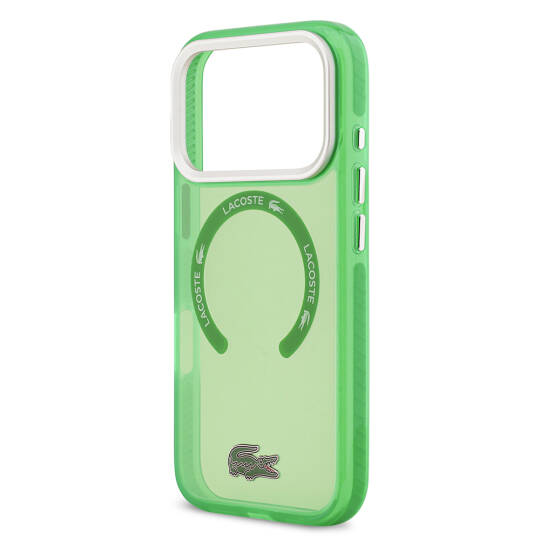 Apple iPhone 17 Pro Kılıf Lacoste Orjinal Lisanslı M-safe Şarj Özellikli İkonik Timsah Logolu Buzlu Kapak - 9