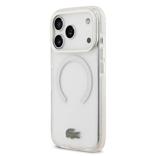 Apple iPhone 17 Pro Kılıf Lacoste Orjinal Lisanslı M-safe Şarj Özellikli İkonik Timsah Logolu Buzlu Kapak - 11