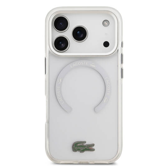 Apple iPhone 17 Pro Kılıf Lacoste Orjinal Lisanslı M-safe Şarj Özellikli İkonik Timsah Logolu Buzlu Kapak - 12