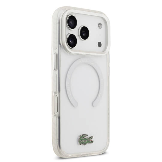 Apple iPhone 17 Pro Kılıf Lacoste Orjinal Lisanslı M-safe Şarj Özellikli İkonik Timsah Logolu Buzlu Kapak - 13