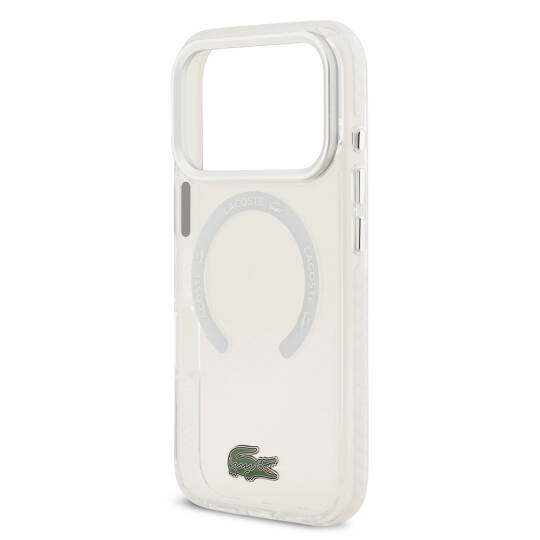 Apple iPhone 17 Pro Kılıf Lacoste Orjinal Lisanslı M-safe Şarj Özellikli İkonik Timsah Logolu Buzlu Kapak - 15
