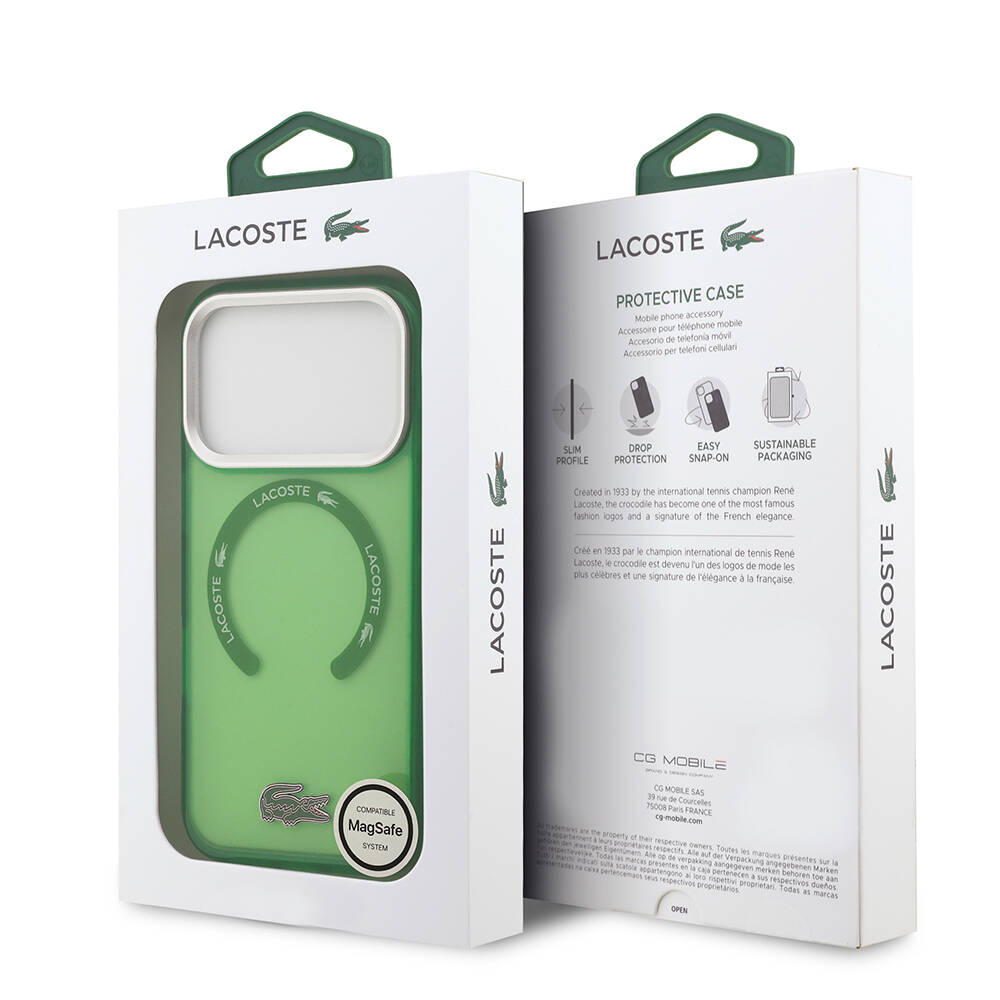 Apple iPhone 17 Pro Kılıf Lacoste Orjinal Lisanslı M-safe Şarj Özellikli İkonik Timsah Logolu Buzlu Kapak - 23