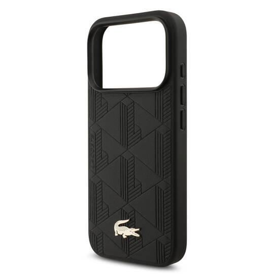 Apple iPhone 17 Pro Kılıf Lacoste Orjinal Lisanslı M-safe Şarj Özellikli PU Deri Tasarımlı Karışık Monogram Desenli Kapak - 14