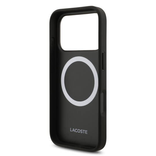 Apple iPhone 17 Pro Kılıf Lacoste Orjinal Lisanslı M-safe Şarj Özellikli PU Deri Tasarımlı Karışık Monogram Desenli Kapak - 15