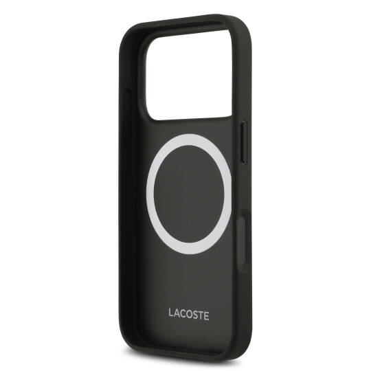 Apple iPhone 17 Pro Kılıf Lacoste Orjinal Lisanslı M-safe Şarj Özellikli PU Deri Tasarımlı Kartlıklı Karışık Monogram Desenli Kapak - 19