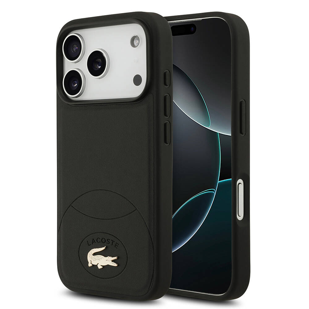 Apple iPhone 17 Pro Kılıf Lacoste Orjinal Lisanslı M-safe Şarj Özellikli PU Deri Tasarımlı Metal Logolu Kapak - 3