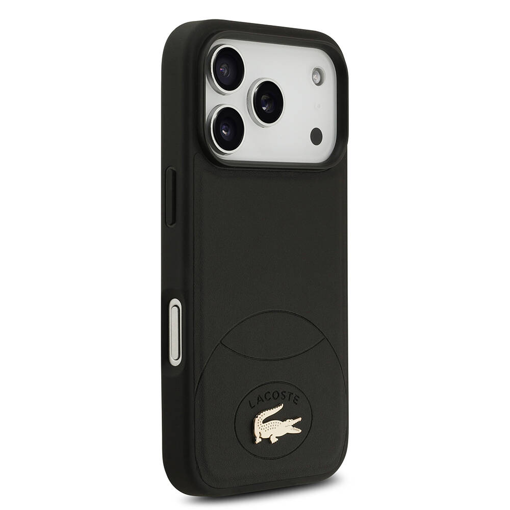 Apple iPhone 17 Pro Kılıf Lacoste Orjinal Lisanslı M-safe Şarj Özellikli PU Deri Tasarımlı Metal Logolu Kapak - 4