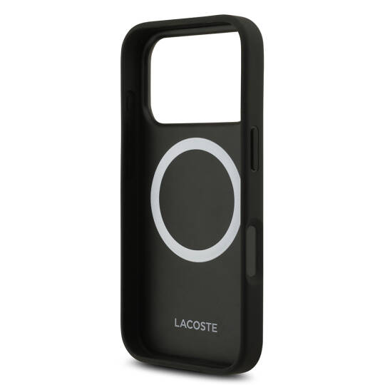 Apple iPhone 17 Pro Kılıf Lacoste Orjinal Lisanslı M-safe Şarj Özellikli PU Deri Tasarımlı Metal Logolu Kapak - 7