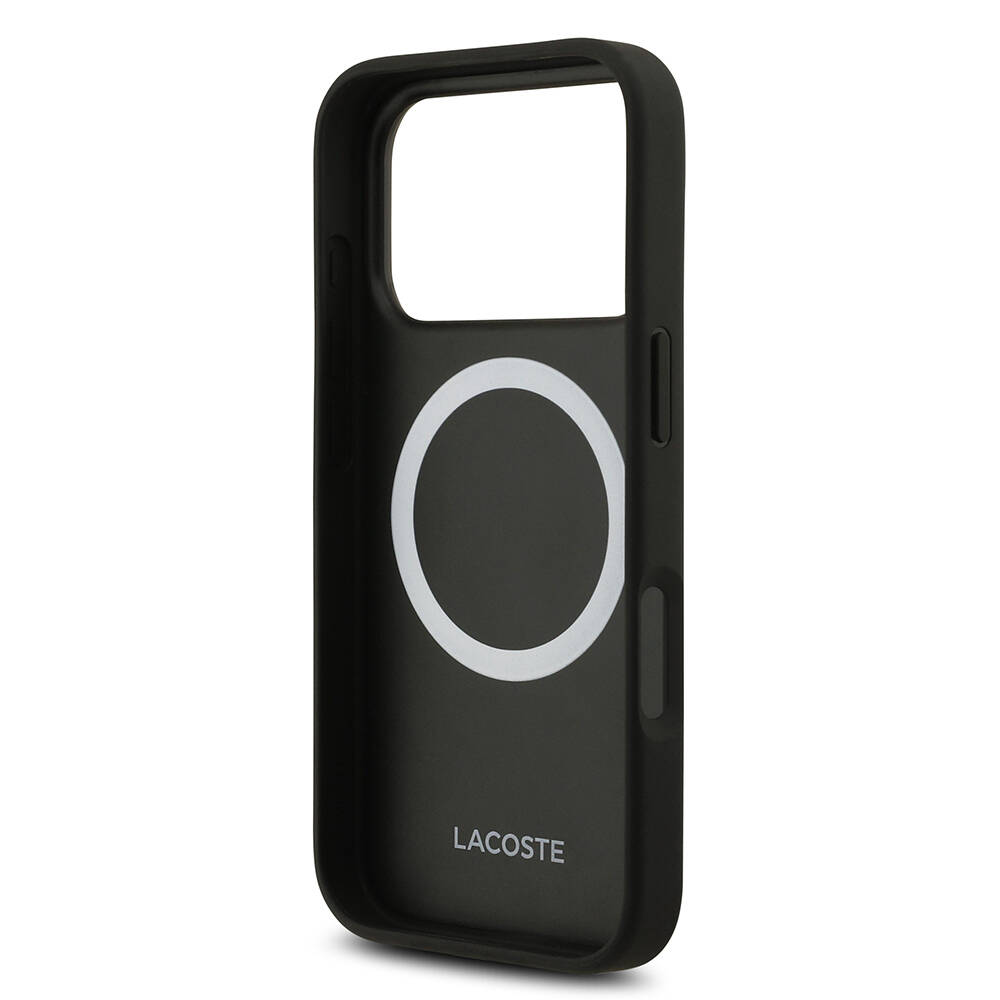 Apple iPhone 17 Pro Kılıf Lacoste Orjinal Lisanslı M-safe Şarj Özellikli PU Deri Tasarımlı Metal Logolu Kapak - 7