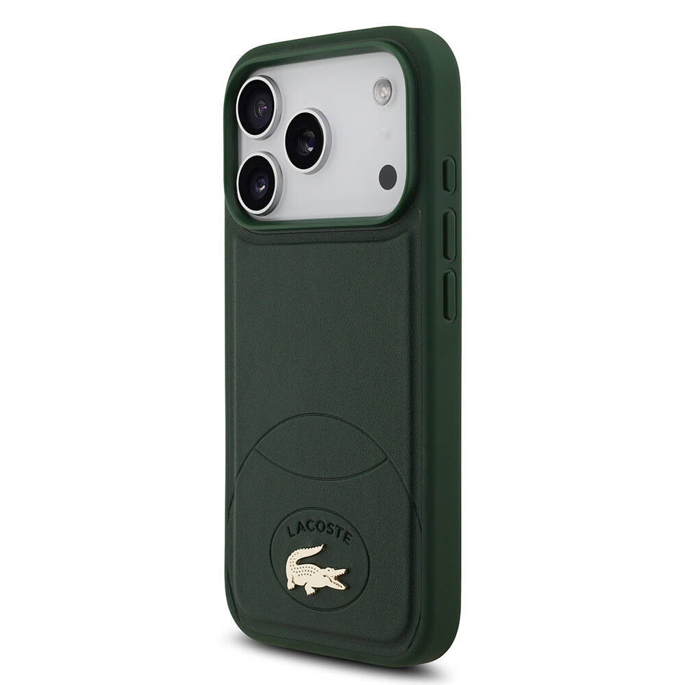 Apple iPhone 17 Pro Kılıf Lacoste Orjinal Lisanslı M-safe Şarj Özellikli PU Deri Tasarımlı Metal Logolu Kapak - 10