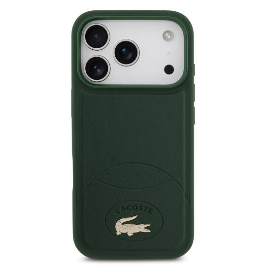 Apple iPhone 17 Pro Kılıf Lacoste Orjinal Lisanslı M-safe Şarj Özellikli PU Deri Tasarımlı Metal Logolu Kapak - 11
