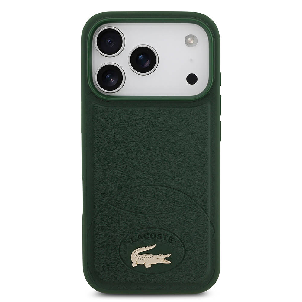 Apple iPhone 17 Pro Kılıf Lacoste Orjinal Lisanslı M-safe Şarj Özellikli PU Deri Tasarımlı Metal Logolu Kapak - 11