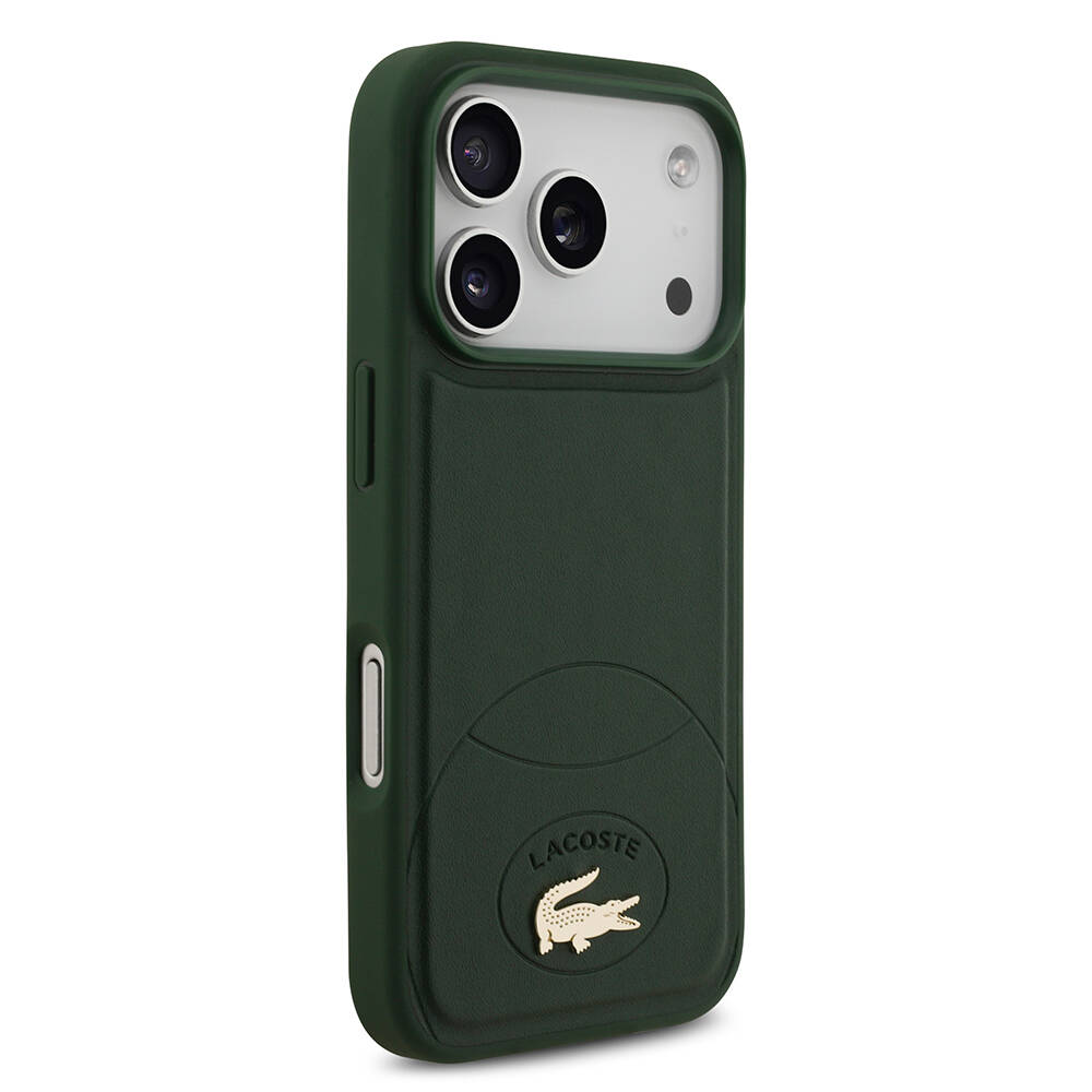 Apple iPhone 17 Pro Kılıf Lacoste Orjinal Lisanslı M-safe Şarj Özellikli PU Deri Tasarımlı Metal Logolu Kapak - 12
