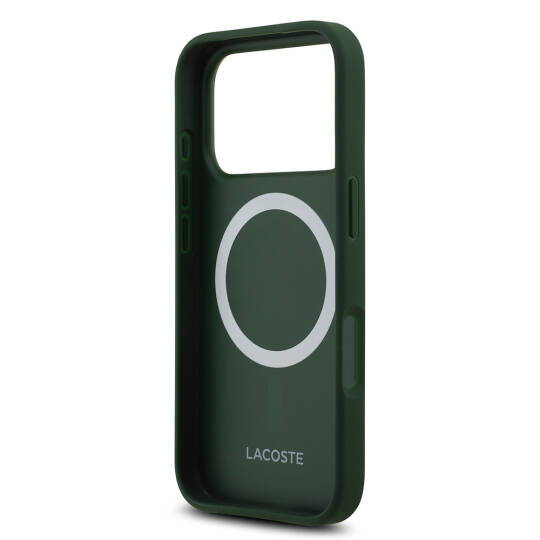 Apple iPhone 17 Pro Kılıf Lacoste Orjinal Lisanslı M-safe Şarj Özellikli PU Deri Tasarımlı Metal Logolu Kapak - 15