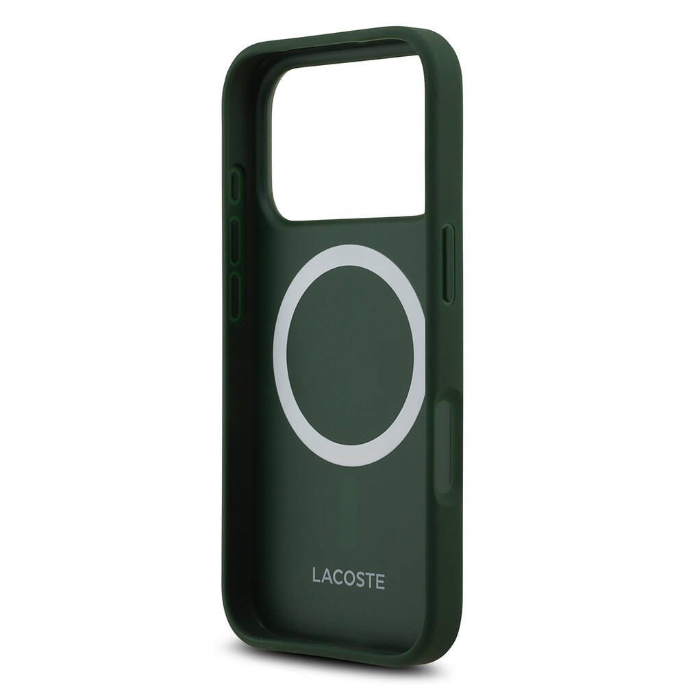 Apple iPhone 17 Pro Kılıf Lacoste Orjinal Lisanslı M-safe Şarj Özellikli PU Deri Tasarımlı Metal Logolu Kapak - 15