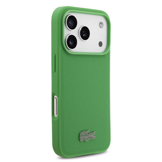 Apple iPhone 17 Pro Kılıf Lacoste Orjinal Lisanslı M-safe Şarj Özellikli PU Pike Desenli Metal Logolu Kartlıklı Kapak - 7