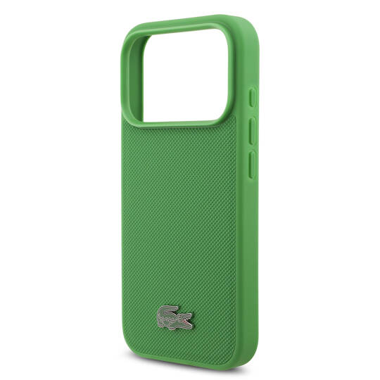Apple iPhone 17 Pro Kılıf Lacoste Orjinal Lisanslı M-safe Şarj Özellikli PU Pike Desenli Metal Logolu Kartlıklı Kapak - 9