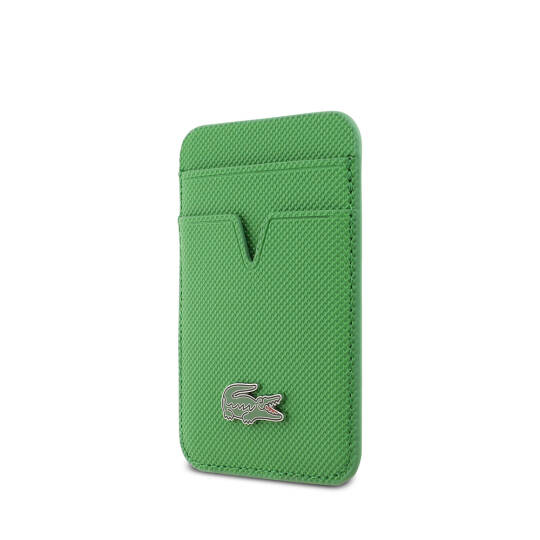 Apple iPhone 17 Pro Kılıf Lacoste Orjinal Lisanslı M-safe Şarj Özellikli PU Pike Desenli Metal Logolu Kartlıklı Kapak - 11
