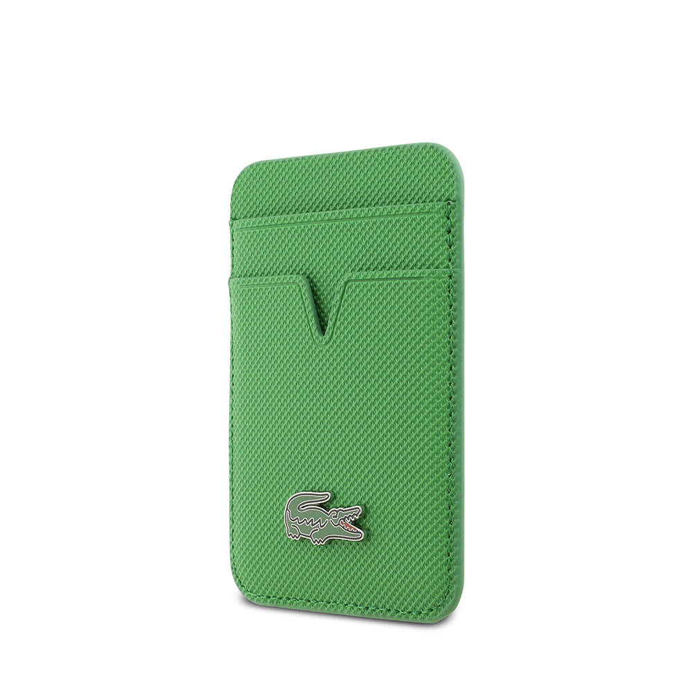 Apple iPhone 17 Pro Kılıf Lacoste Orjinal Lisanslı M-safe Şarj Özellikli PU Pike Desenli Metal Logolu Kartlıklı Kapak - 11