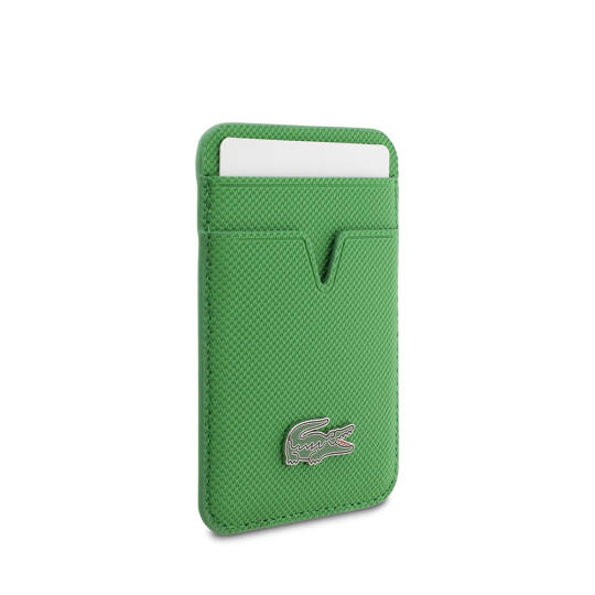 Apple iPhone 17 Pro Kılıf Lacoste Orjinal Lisanslı M-safe Şarj Özellikli PU Pike Desenli Metal Logolu Kartlıklı Kapak - 13