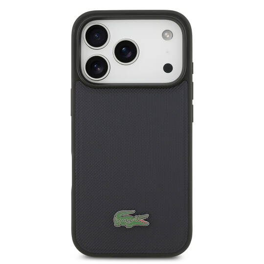 Apple iPhone 17 Pro Kılıf Lacoste Orjinal Lisanslı M-safe Şarj Özellikli PU Pike Desenli Metal Logolu Kartlıklı Kapak - 15
