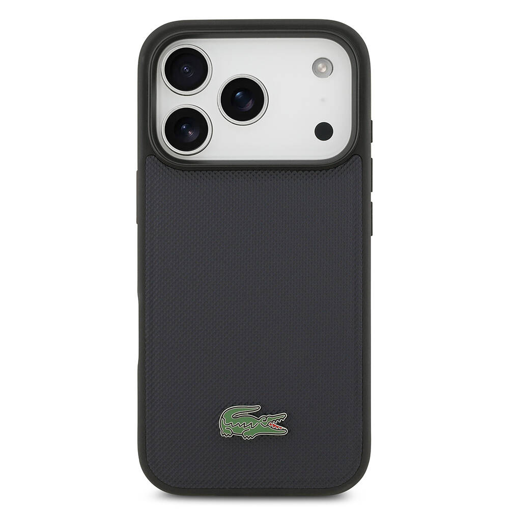 Apple iPhone 17 Pro Kılıf Lacoste Orjinal Lisanslı M-safe Şarj Özellikli PU Pike Desenli Metal Logolu Kartlıklı Kapak - 15
