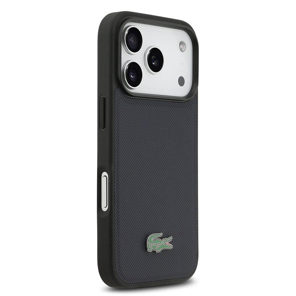Apple iPhone 17 Pro Kılıf Lacoste Orjinal Lisanslı M-safe Şarj Özellikli PU Pike Desenli Metal Logolu Kartlıklı Kapak - 16
