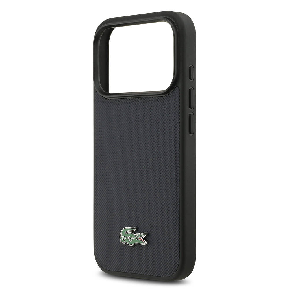 Apple iPhone 17 Pro Kılıf Lacoste Orjinal Lisanslı M-safe Şarj Özellikli PU Pike Desenli Metal Logolu Kartlıklı Kapak - 18