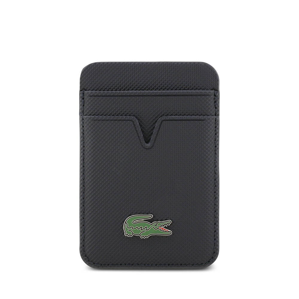 Apple iPhone 17 Pro Kılıf Lacoste Orjinal Lisanslı M-safe Şarj Özellikli PU Pike Desenli Metal Logolu Kartlıklı Kapak - 21