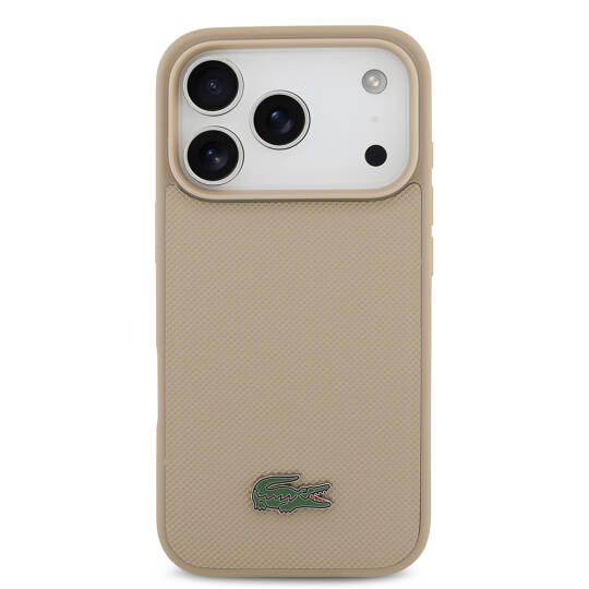 Apple iPhone 17 Pro Kılıf Lacoste Orjinal Lisanslı M-safe Şarj Özellikli PU Pike Desenli Metal Logolu Kartlıklı Kapak - 24