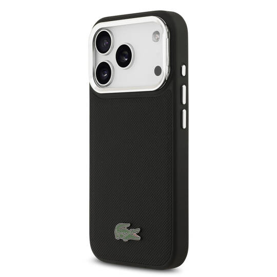Apple iPhone 17 Pro Kılıf Lacoste Orjinal Lisanslı M-safe Şarj Özellikli PU Pike Desenli Standlı Metal Logolu Kapak - 6