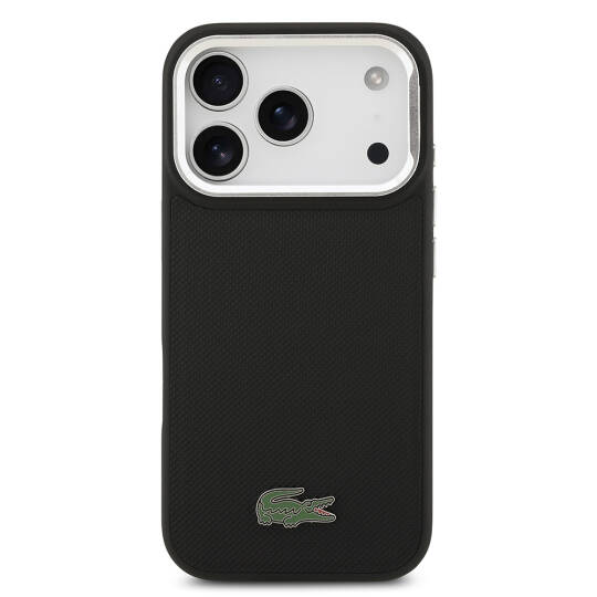 Apple iPhone 17 Pro Kılıf Lacoste Orjinal Lisanslı M-safe Şarj Özellikli PU Pike Desenli Standlı Metal Logolu Kapak - 7