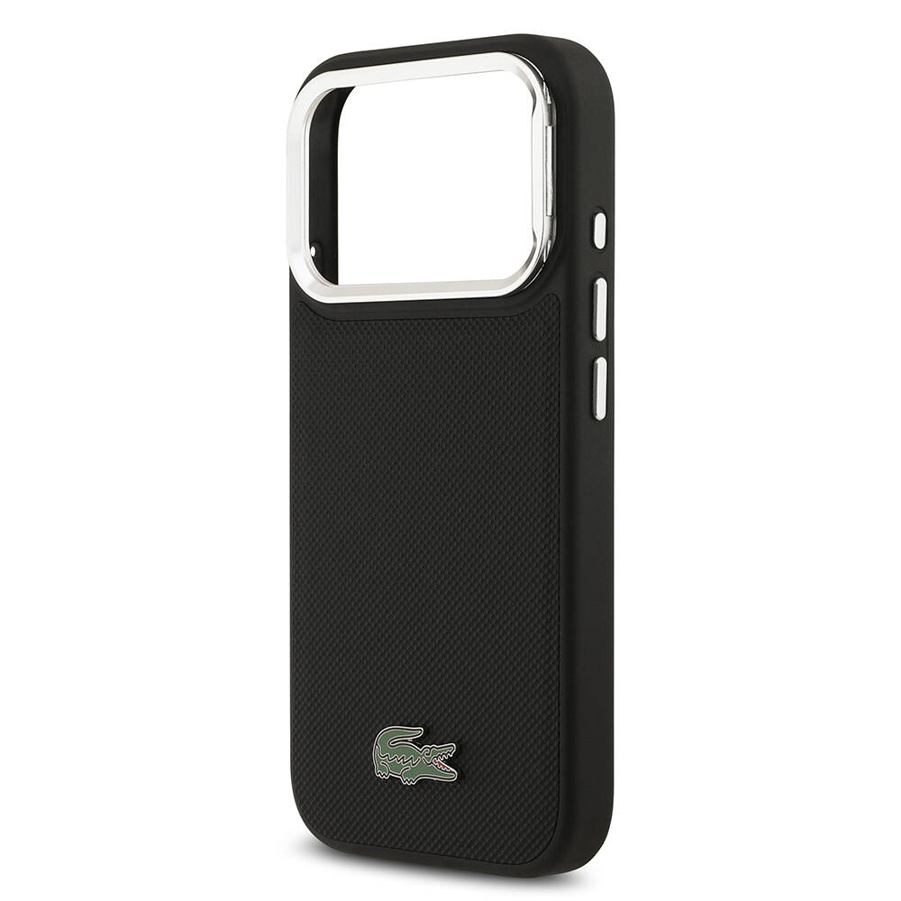 Apple iPhone 17 Pro Kılıf Lacoste Orjinal Lisanslı M-safe Şarj Özellikli PU Pike Desenli Standlı Metal Logolu Kapak - 10
