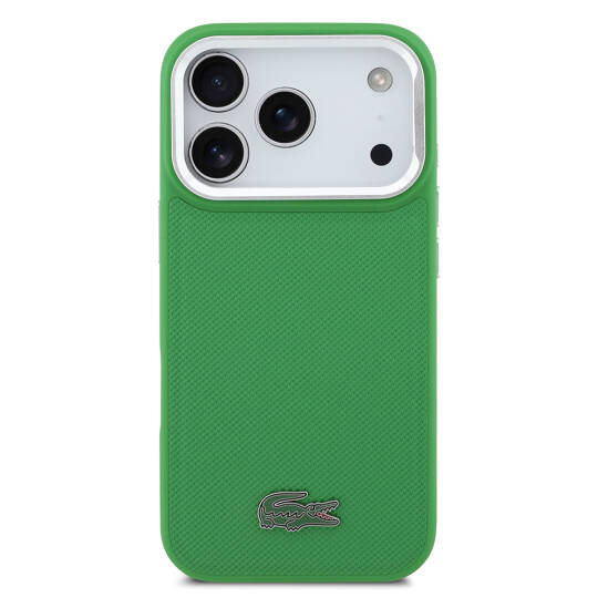 Apple iPhone 17 Pro Kılıf Lacoste Orjinal Lisanslı M-safe Şarj Özellikli PU Pike Desenli Standlı Metal Logolu Kapak - 14