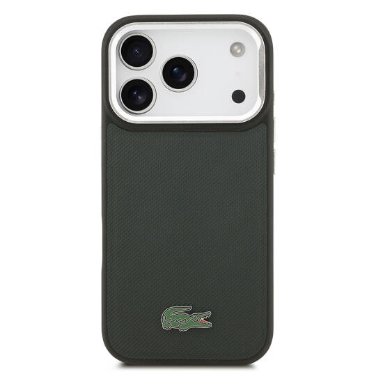 Apple iPhone 17 Pro Kılıf Lacoste Orjinal Lisanslı M-safe Şarj Özellikli PU Pike Desenli Standlı Metal Logolu Kapak - 21