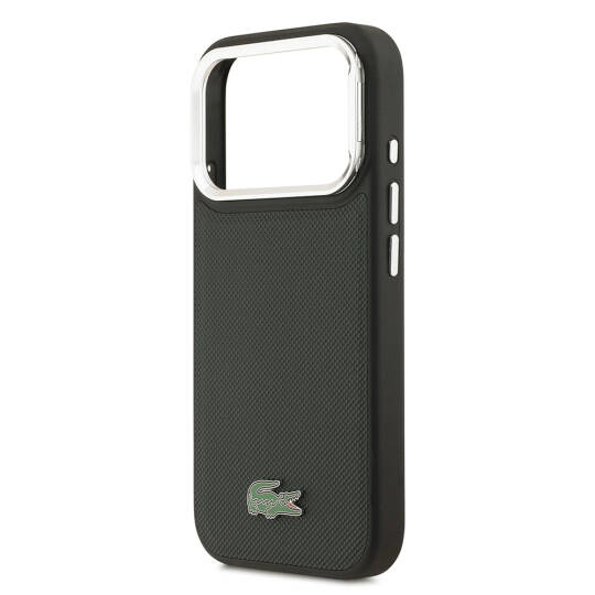 Apple iPhone 17 Pro Kılıf Lacoste Orjinal Lisanslı M-safe Şarj Özellikli PU Pike Desenli Standlı Metal Logolu Kapak - 24