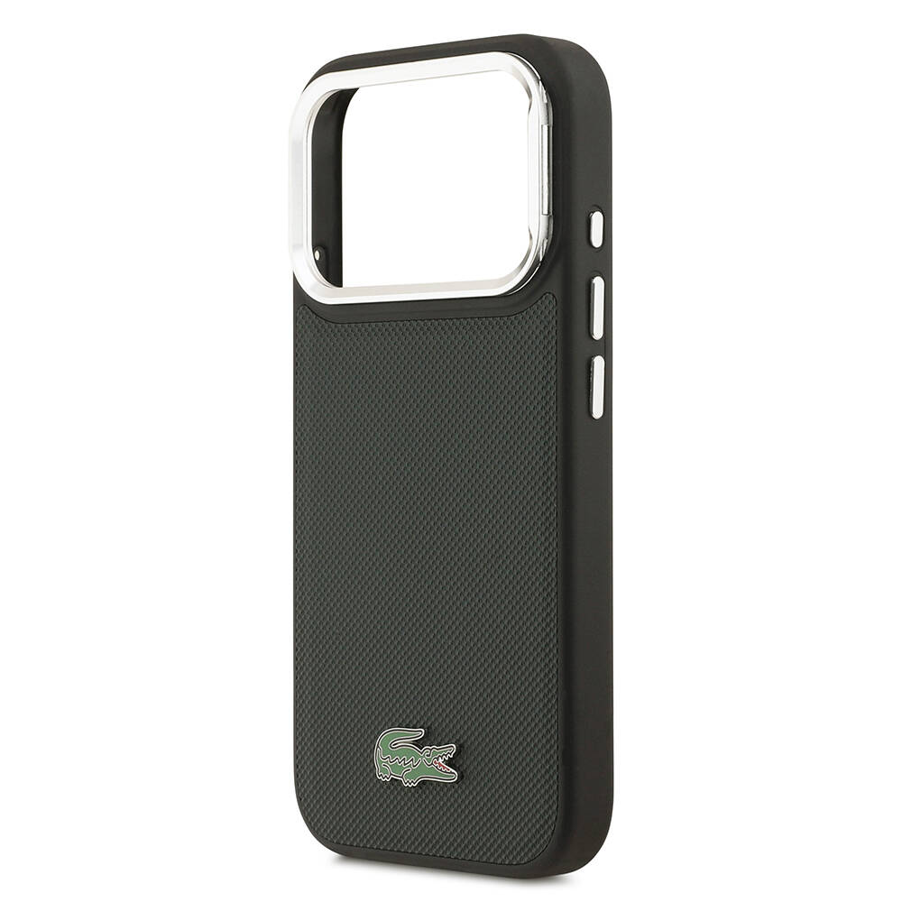 Apple iPhone 17 Pro Kılıf Lacoste Orjinal Lisanslı M-safe Şarj Özellikli PU Pike Desenli Standlı Metal Logolu Kapak - 24