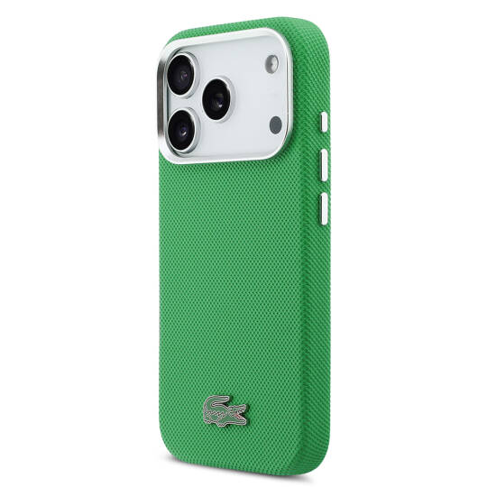 Apple iPhone 17 Pro Kılıf Lacoste Orjinal Lisanslı M-Safe Şarj Özellikli PVC Pike Desenli Arka Yüzey İkonik Timsah Dokuma Logolu Kapak - 10