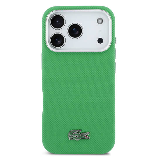 Apple iPhone 17 Pro Kılıf Lacoste Orjinal Lisanslı M-Safe Şarj Özellikli PVC Pike Desenli Arka Yüzey İkonik Timsah Dokuma Logolu Kapak - 11