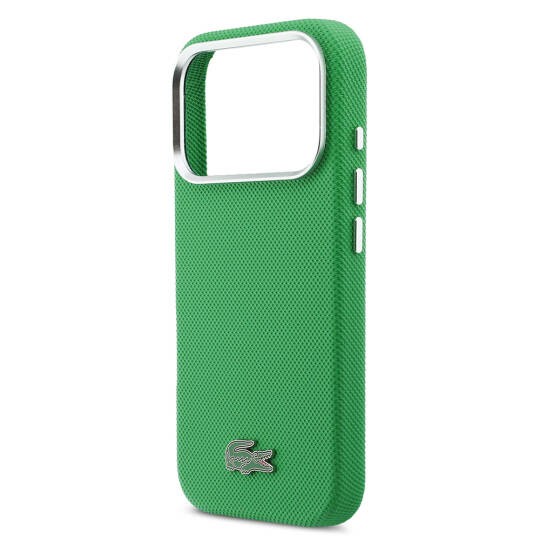 Apple iPhone 17 Pro Kılıf Lacoste Orjinal Lisanslı M-Safe Şarj Özellikli PVC Pike Desenli Arka Yüzey İkonik Timsah Dokuma Logolu Kapak - 14