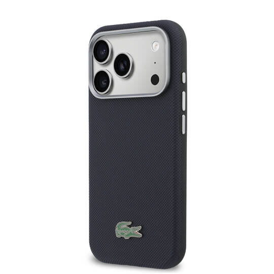 Apple iPhone 17 Pro Kılıf Lacoste Orjinal Lisanslı M-Safe Şarj Özellikli PVC Yarı Pike Desenli Arka Yüzey İkonik Timsah Dokuma Logolu Kapak - 10