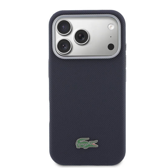 Apple iPhone 17 Pro Kılıf Lacoste Orjinal Lisanslı M-Safe Şarj Özellikli PVC Yarı Pike Desenli Arka Yüzey İkonik Timsah Dokuma Logolu Kapak - 11