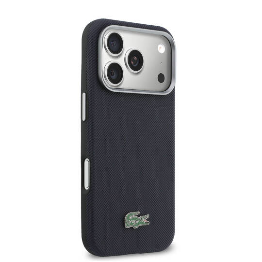 Apple iPhone 17 Pro Kılıf Lacoste Orjinal Lisanslı M-Safe Şarj Özellikli PVC Yarı Pike Desenli Arka Yüzey İkonik Timsah Dokuma Logolu Kapak - 12