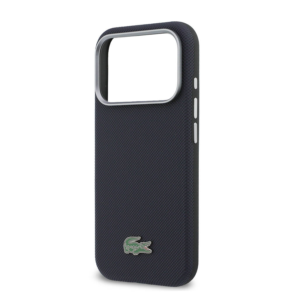 Apple iPhone 17 Pro Kılıf Lacoste Orjinal Lisanslı M-Safe Şarj Özellikli PVC Yarı Pike Desenli Arka Yüzey İkonik Timsah Dokuma Logolu Kapak - 14