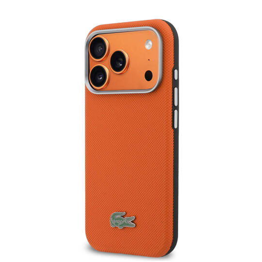 Apple iPhone 17 Pro Kılıf Lacoste Orjinal Lisanslı M-Safe Şarj Özellikli PVC Yarı Pike Desenli Arka Yüzey İkonik Timsah Dokuma Logolu Kapak - 2