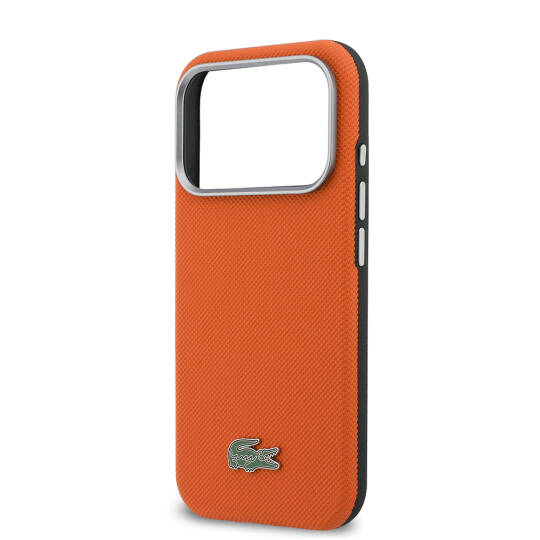 Apple iPhone 17 Pro Kılıf Lacoste Orjinal Lisanslı M-Safe Şarj Özellikli PVC Yarı Pike Desenli Arka Yüzey İkonik Timsah Dokuma Logolu Kapak - 5