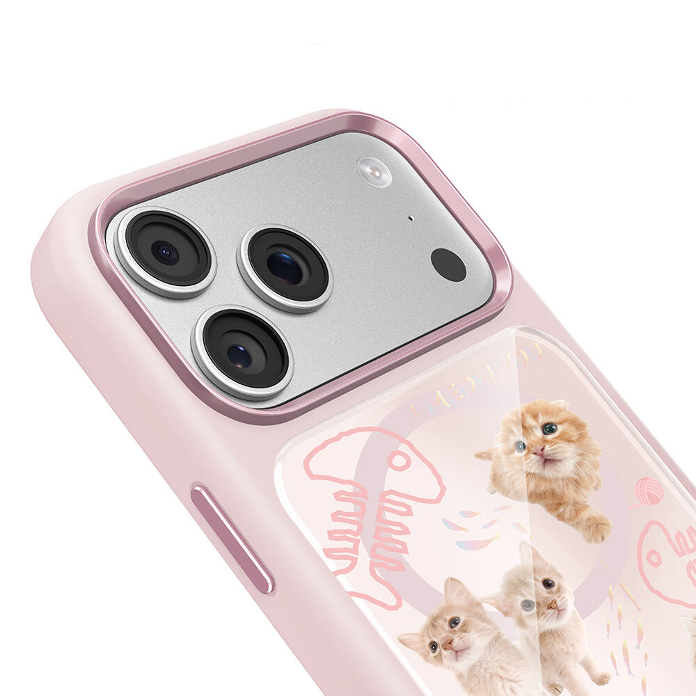 Apple iPhone 17 Pro Kılıf M-safe Şarj Özellikli 3D Baskılı Tasarım Mutural The Cat Serisi Kapak - 21