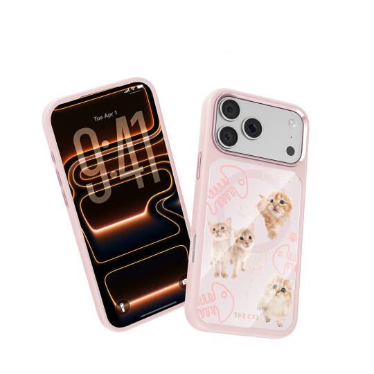 Apple iPhone 17 Pro Kılıf M-safe Şarj Özellikli 3D Baskılı Tasarım Mutural The Cat Serisi Kapak - 22